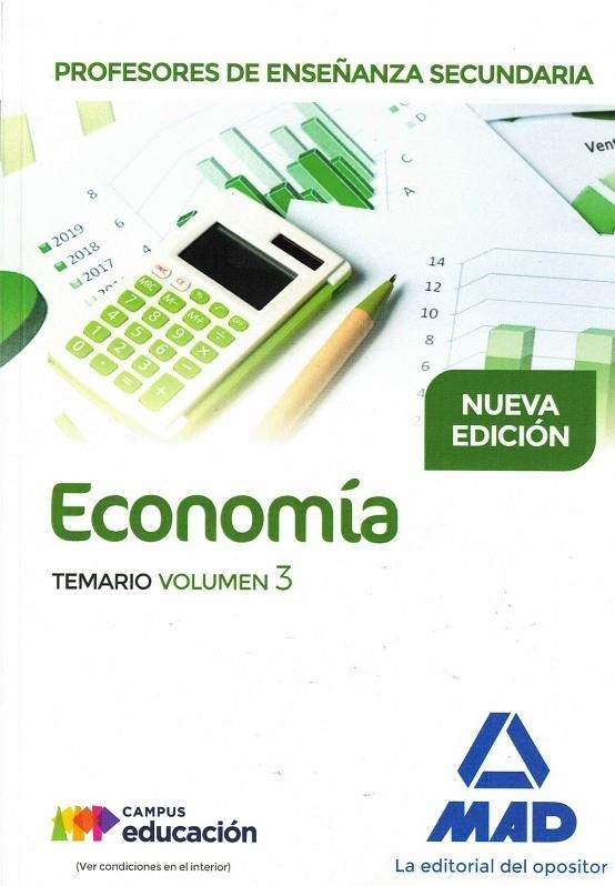 PROFESORES DE ENSEÑANZA SECUNDARIA ECONOMÍA TEMARIO VOLUMEN 3 | 9788414208724 | MARTÍNEZ DELGADO, Mª VICTORIA